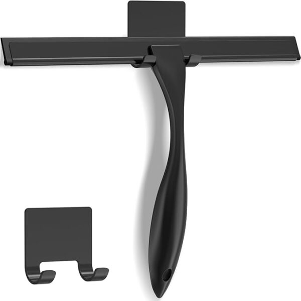 All-Purpose Stainless Steel Shower Squeegee for Shower Glass Door with Adhesive Hook