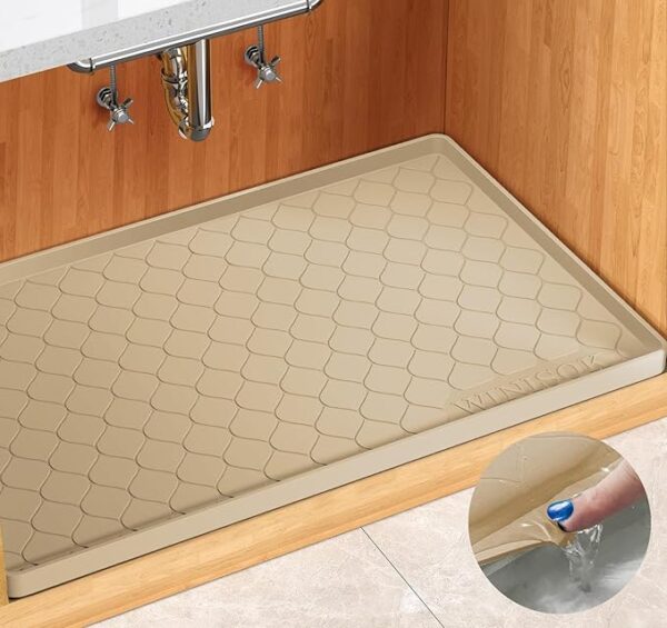 Waterproof Under Sink Mat -22” x 19” Cabinet Liner for Kitchen & Bathroom