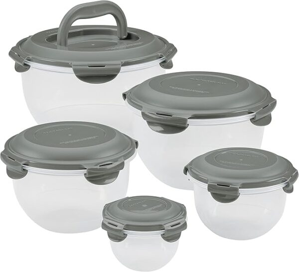 Rachael Ray Leak-Proof Nestable Container Food Storage Bin Set, 10-Piece