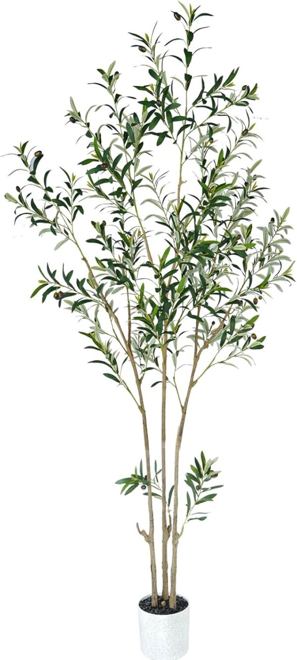 7 Feet (84'') Olive Tree Fluffy Artificial Plants Indoor for Home Corner