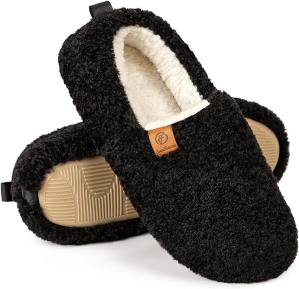 EverFoams Women’s Soft Curly Full Slippers Memory Foam Lightweight House Shoes