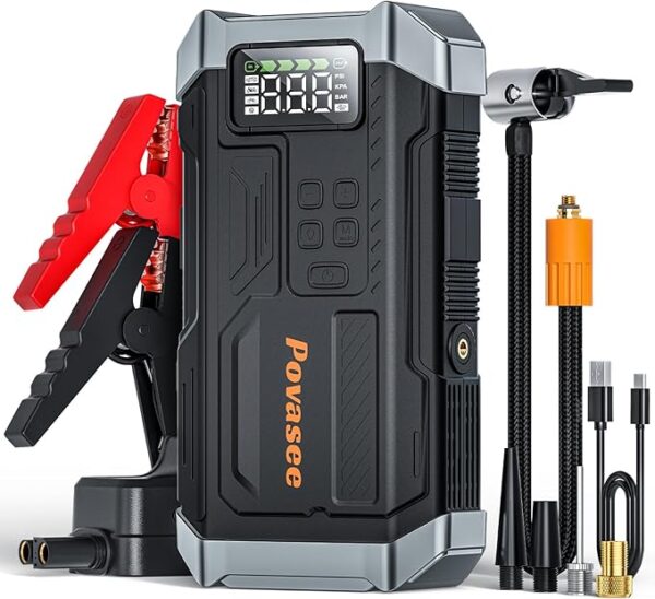 [2025NEW Model] 5000A Jump Starter with Air Compressor,Battery Jumper Starter