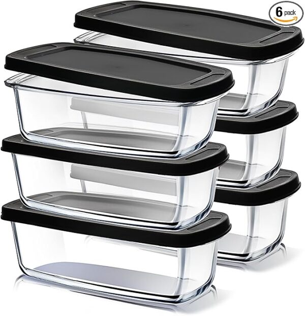 EATEX Glass Bread Pans for Homemade Bread Baking, 1.9 Quart Deep Rectangular Glass Food