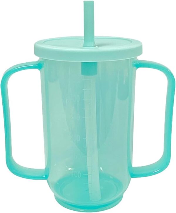 Adult Sippy Cups for Elderly 12oz Sippy Cup with 2 Handles No Spill Cups for Adults
