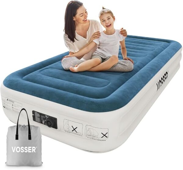 Twin Air Mattress with Built-in Pump,Fast & Easy Inflation/Deflation Inflatable