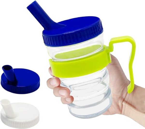 Control Flow Cup With Two Style Lids,Lightweight Clear Senior Drinking Cup