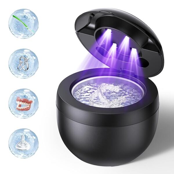 Ultrasonic Retainer Cleaner, Retainer Cleaner Machine for Dentures, Mouth Guards, Braces