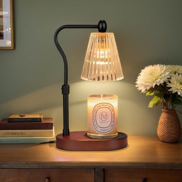 Candle Warmer Lamp with Dimmer 2 Bulbs, Electric Candle Warmer with Timer Adjustable