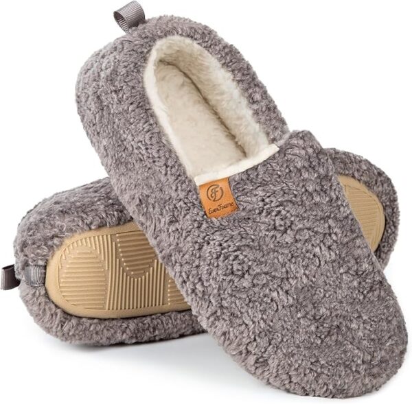 EverFoams Women’s Soft Curly Full Slippers Memory Foam Lightweight House Shoes