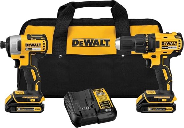 DEWALT 20V MAX Cordless Drill, Impact Driver, 2-Tool Power Tool Combo Kit, Brushless